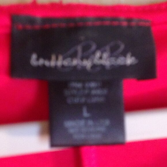 Brittany Black Blouse Top with Crochet Overlay Red Large - Picture 2 of 5